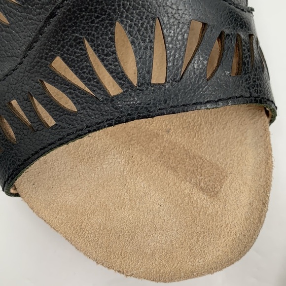 Josef Seibel Sunny black leather sandal laser bootie cut-out heel shoe new 40 9 - Picture 8 of 8